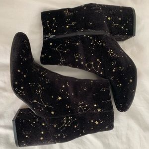 Urban Outfitters Sparkly Constellation Block Heel Boots Size 7M